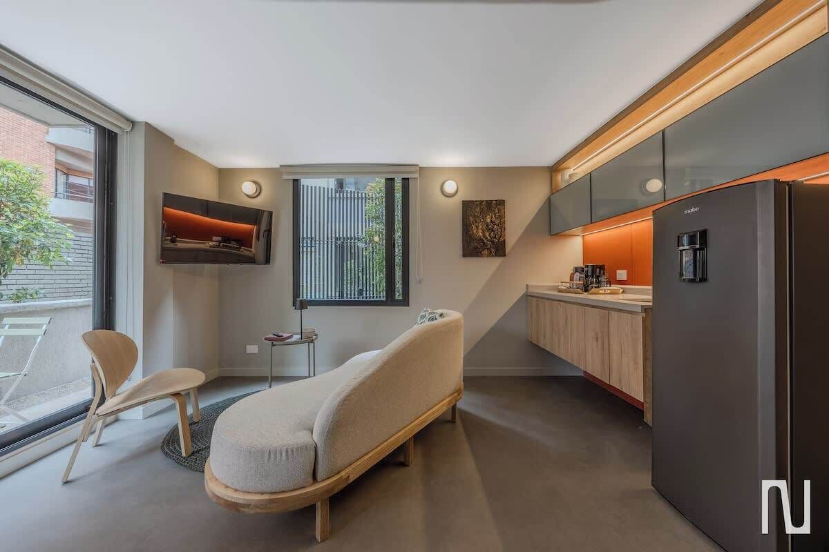 Appartamento, letti multipli, patio, vista città (Gardens A101 y A102) | Area soggiorno