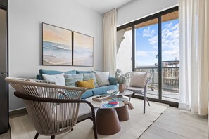 Apartment, 2 Queen Beds, Pool Access, Pool View (The Towers F304) | Living area - NOK Modern 2BR at The Towers by Vistacana (Punta Cana)