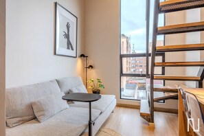 Apartment, 1 Queen Bed, Balcony, City View (Vivo52 611) | Living area - NOK Luxury Studio in Chapinero (Bogotá)