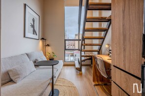 Apartment, 1 Queen Bed, Balcony, City View (Vivo52 611) | Living area - NOK Luxury Studio in Chapinero (Bogotá)