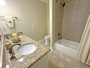 Shower, hair dryer, towels, soap - Private, close-in Lake Murray home with boat ramp, dock and panoramic views. (Chapin)