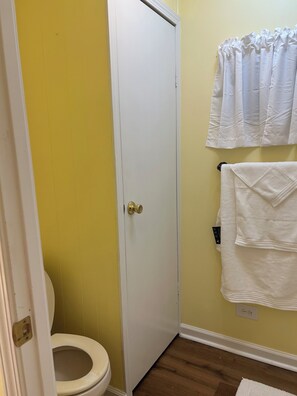Hair dryer, towels