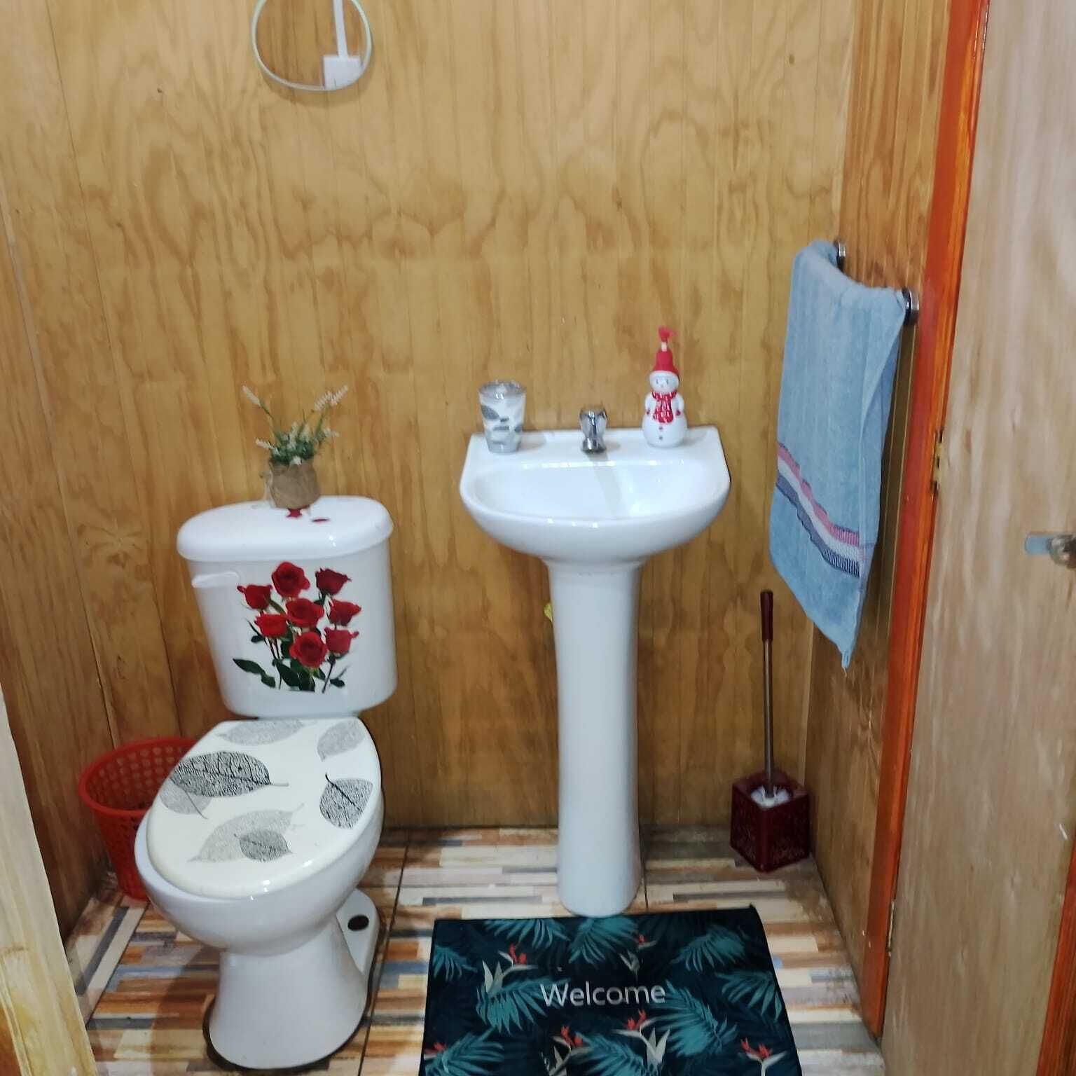 Serviettes fournies, savon, papier toilette