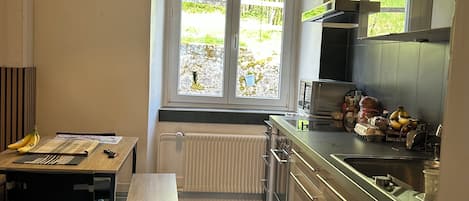 Microwave, oven, stovetop, dishwasher