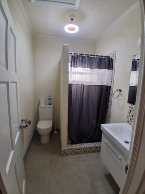 Shower, towels, soap, toilet paper - Cozy 1-bedroom apartment in fabulous Mullins, St. Peter with air conditioning! (Saint. Peter)