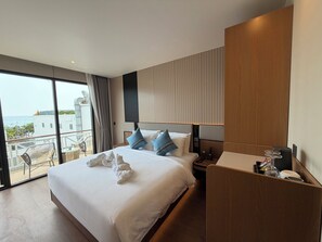 Luxury-Doppelzimmer, 1 King-Bett, Terrasse, Meerblick