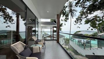 Exclusive Double Room, 1 King Bed, Balcony, Pool View | Terrace/patio