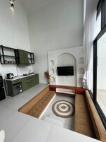 Villa, 2 Bedrooms, Private Pool | Living area | 32-inch TV with cable channels