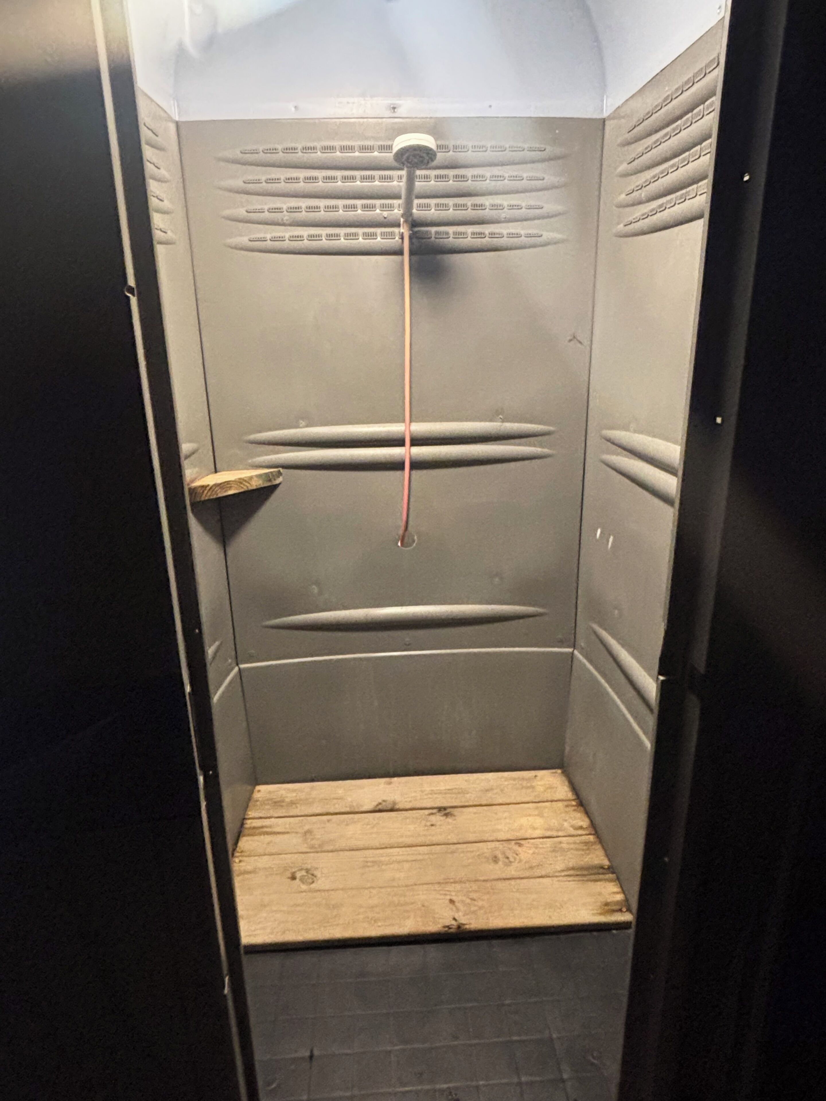 Shower, towels, toilet paper