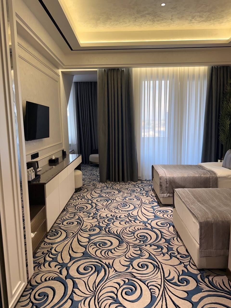 Family Triple Room, Balcony, Garden View | Premium bedding, in-room safe, desk, laptop workspace