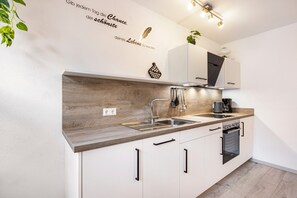 Fridge, oven, stovetop, dishwasher - Studio Apartment 'Gartenblick' with Wi-Fi (Königsfeld im Schwarzwald)