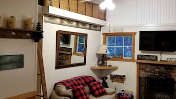 TV, fireplace, DVD player