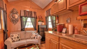 Living area - Tiny House for Two with Outdoor Tub near Great Smoky Mountains in Cherokee, North Carolina (Cherokee)
