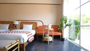 Standard Twin Room, Pool View | In-room safe, free WiFi
