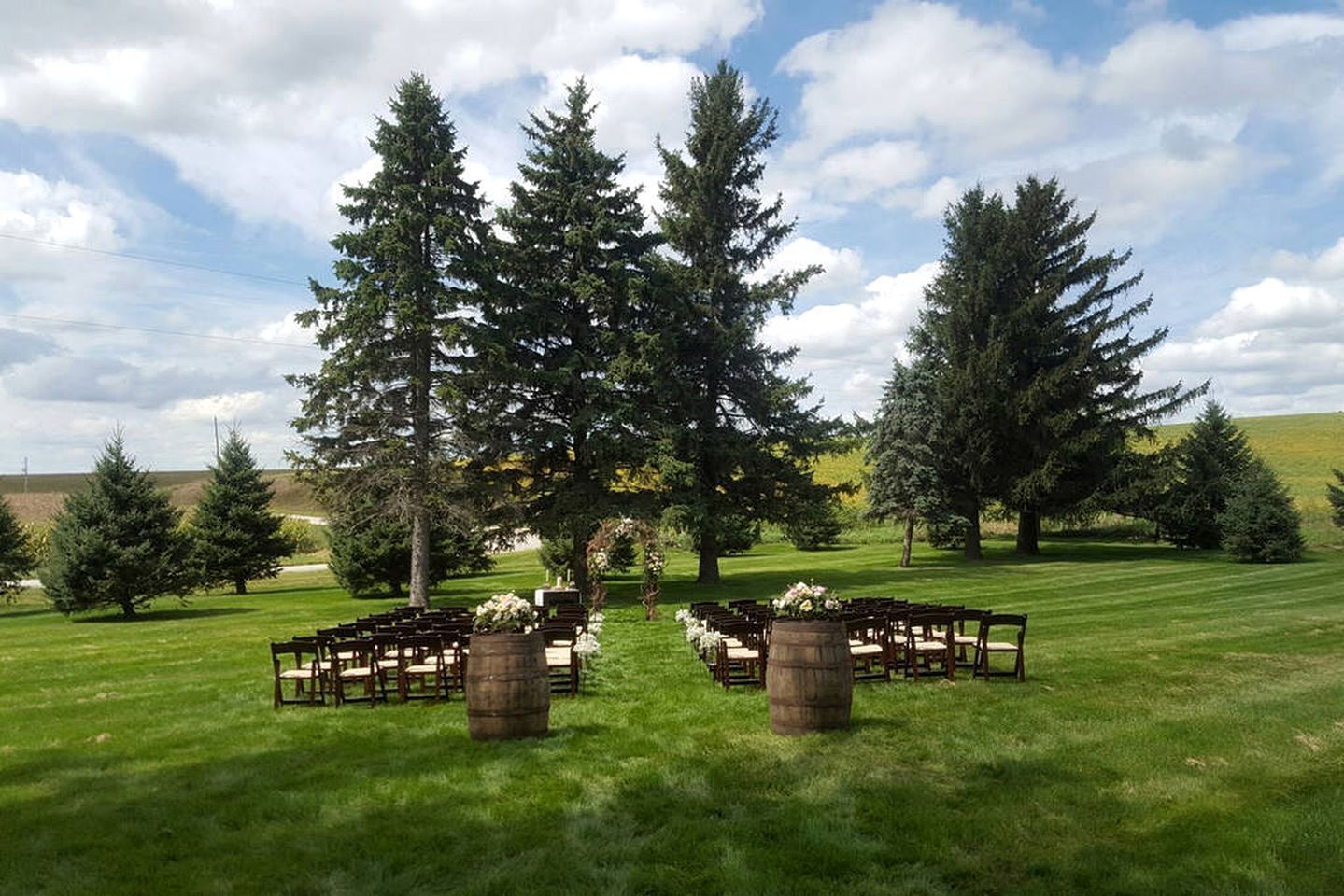 Outdoor banquet area
