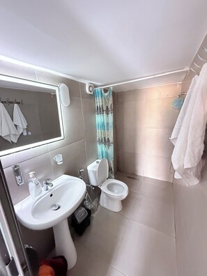 Shower, hair dryer, towels, soap - 2 Cozy 1-bedroom apartments in  Tirana (tirana)