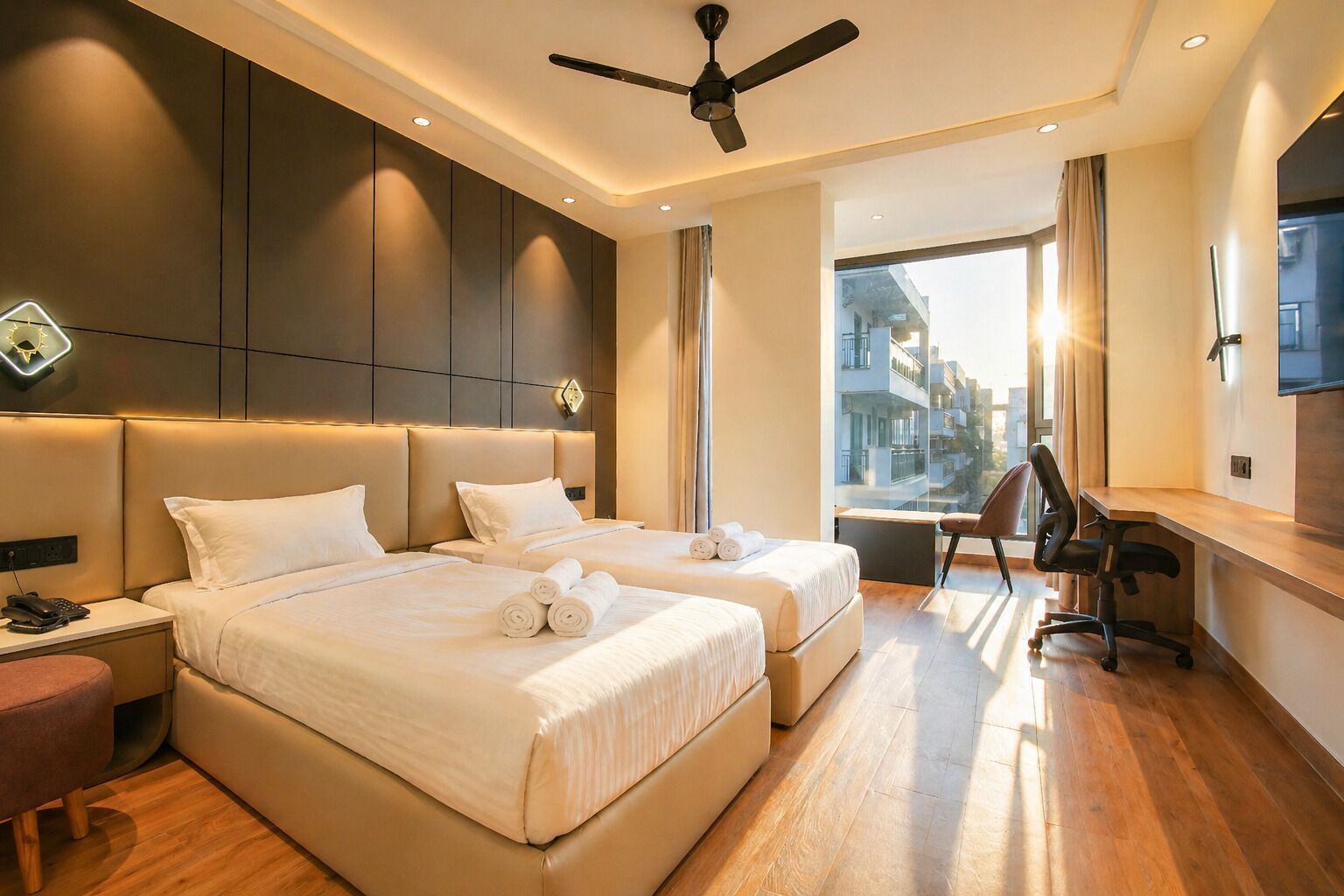 Superior Double or Twin Room | Desk, laptop workspace, blackout curtains, soundproofing