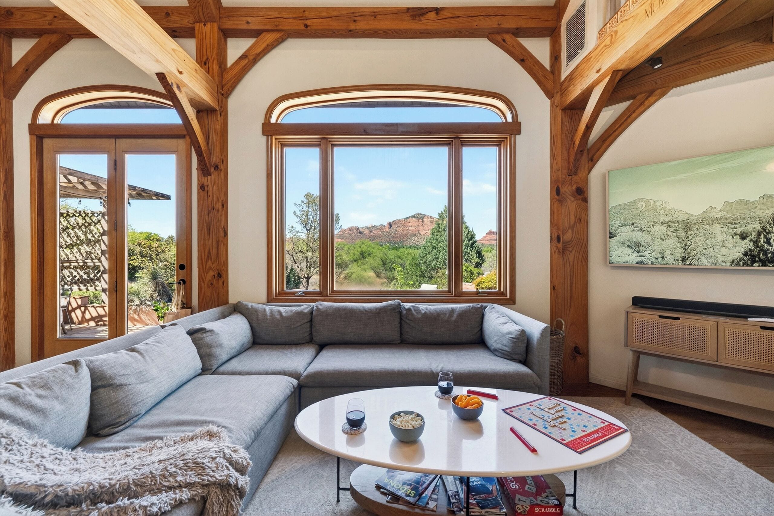 Smart TV, fireplace, video games, offices
