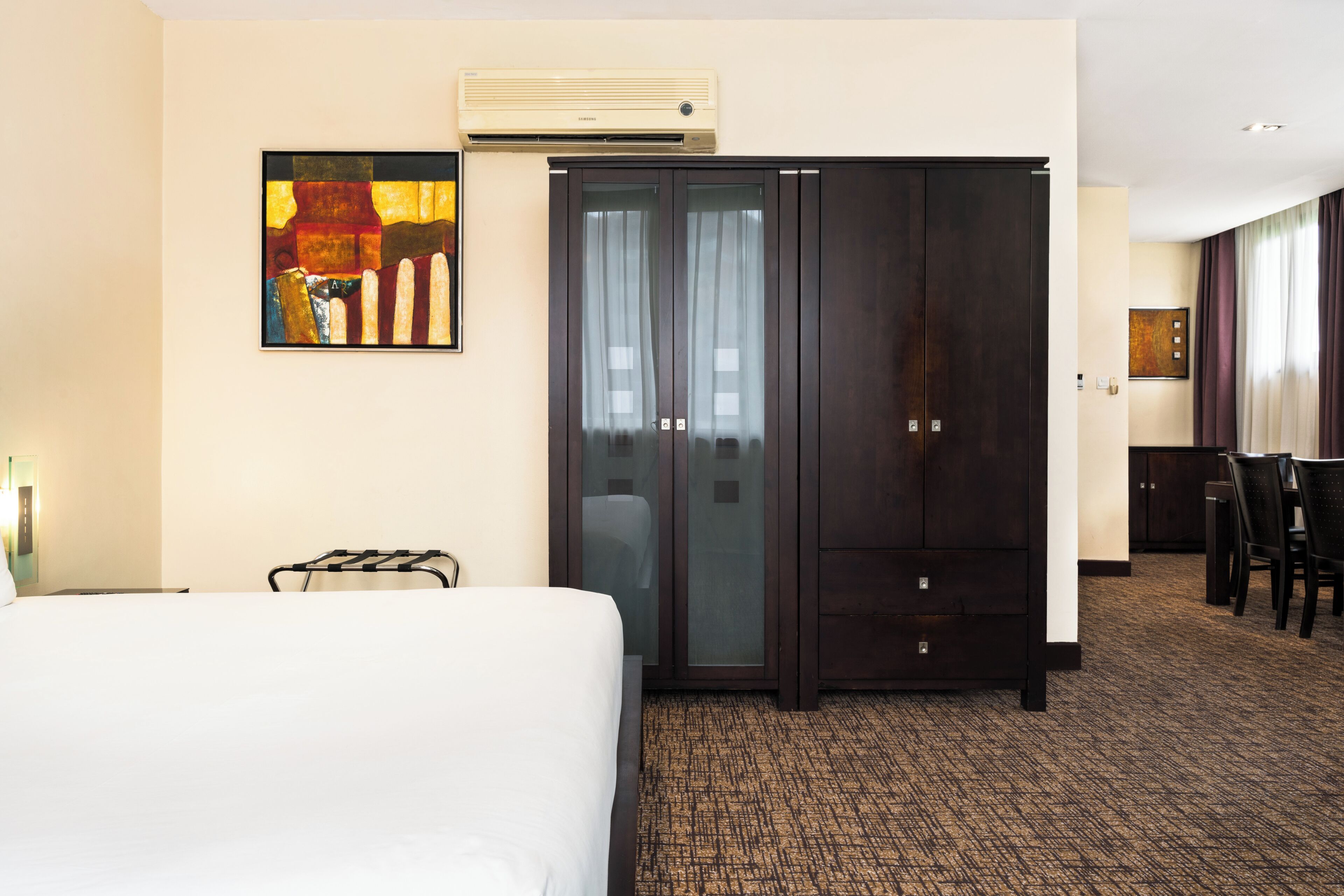 In-room safe, desk, laptop workspace, iron/ironing board