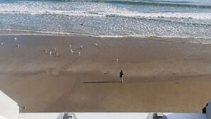 På stranden