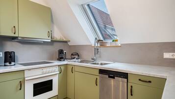 Fridge, oven, stovetop, dishwasher