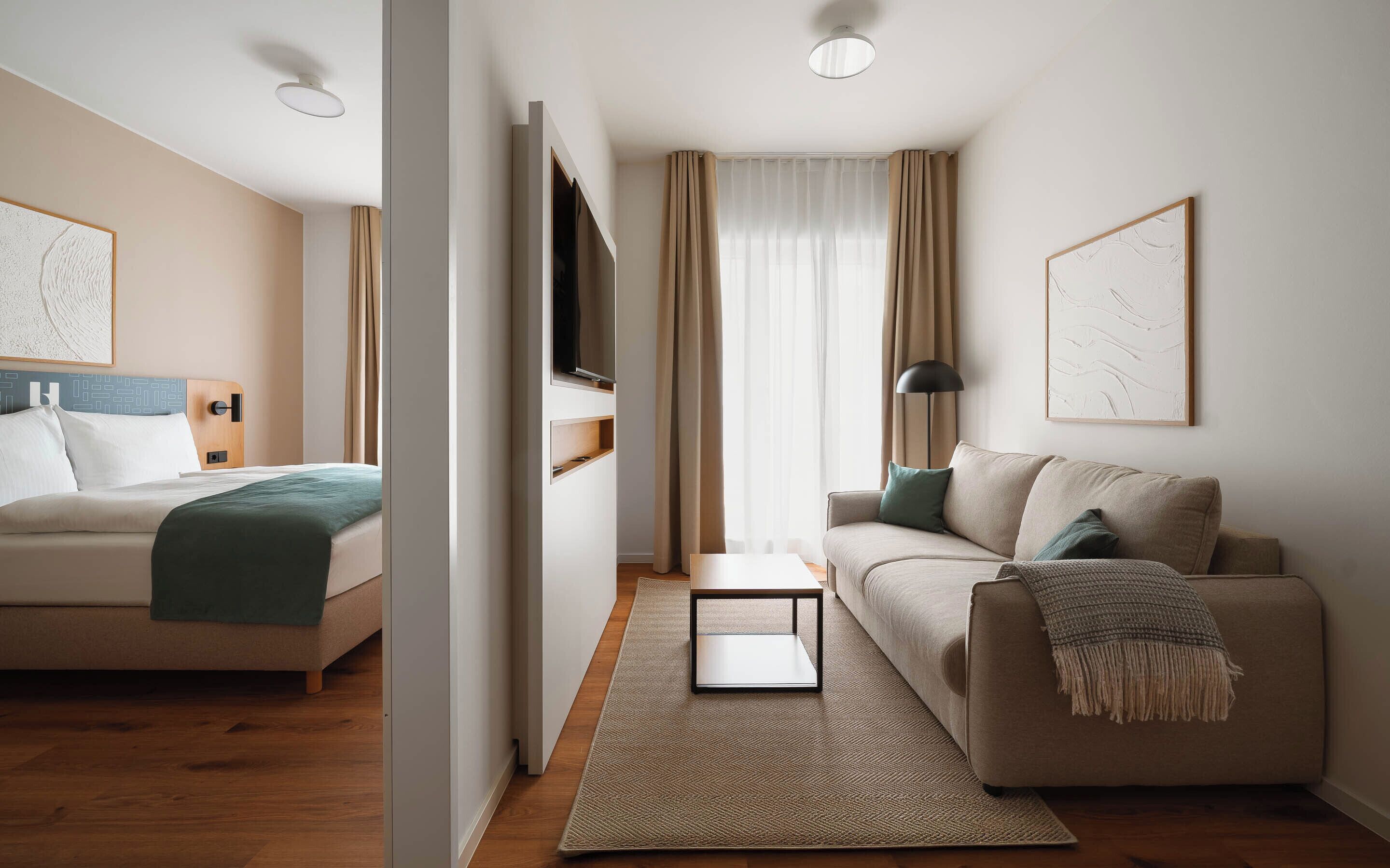 One Bedroom Suite | Individually decorated, individually furnished, desk, laptop workspace