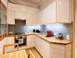 Comfort Apartment, Balcony, City View | Private kitchen - City View Apartment near Nowy Świat (Warsaw)