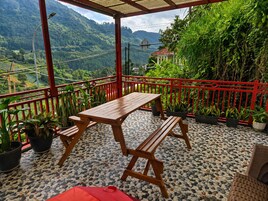 Classic Double Room, Balcony, Mountain View | Outdoor dining