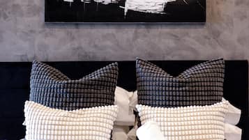 Apartamento superluxo, cozinha, vista para a cidade | Roupas de cama premium, camas com colchões pillow-top