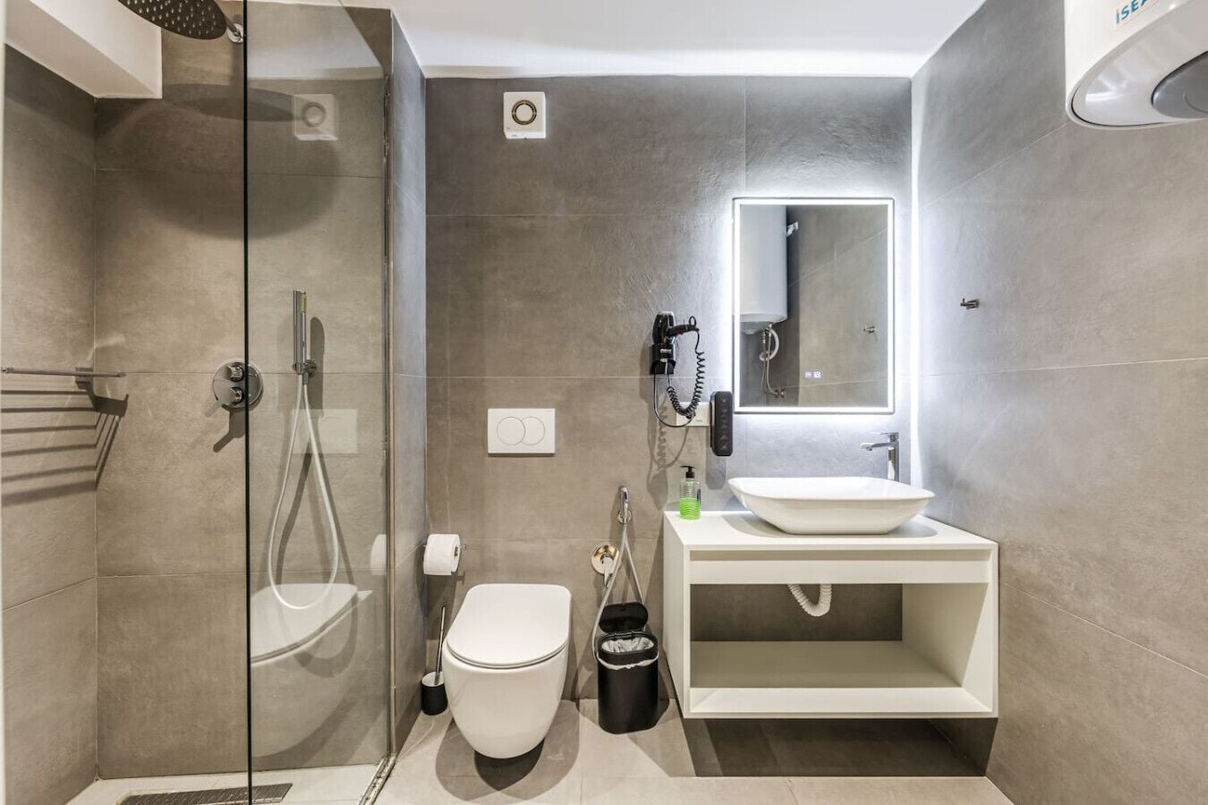 Hair dryer, towels