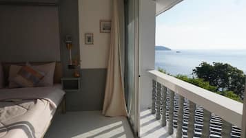 Deluxe tweepersoonskamer, balkon, uitzicht op zee