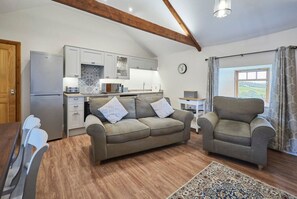 TV, fireplace, DVD player, books - The Granary at Carr Edge Farm (Newbrough)