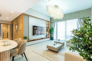 Apartment, City View | Living area - Burj Khalifa Luxury 2BR - High Floor (Dubai)