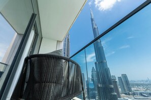 Apartment, City View | Terrace/patio - Burj Khalifa Luxury 2BR - High Floor (Dubai)