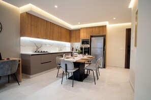 Dining - 2-bedroom apartment with terrace,  minutes to shopping, train, restaurants. (Tangier)