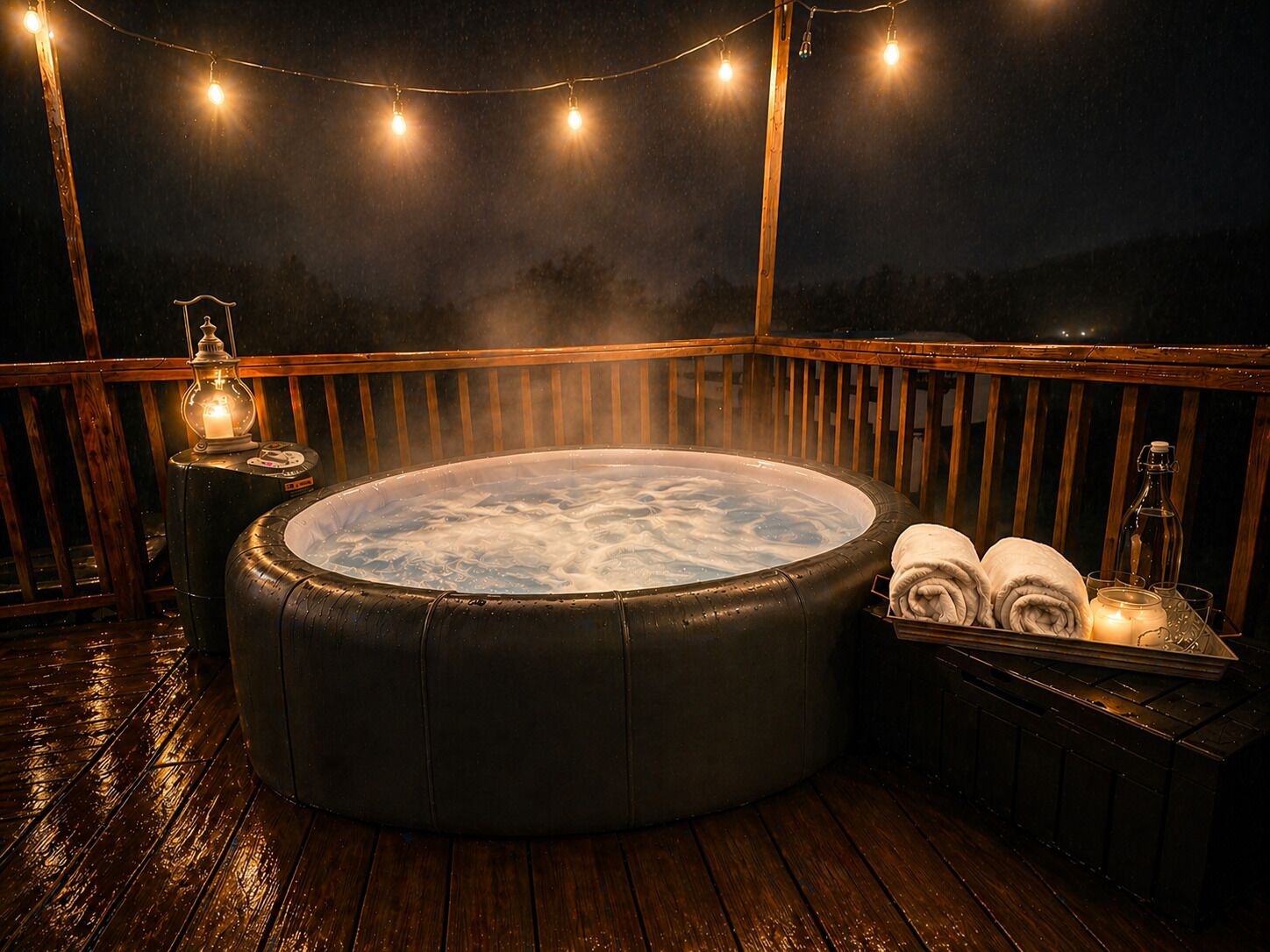 Outdoor spa tub