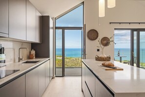 Dishwasher, cookware/dishes/utensils - Hidden 1- Clifftop House Hot Tub (St Ives)