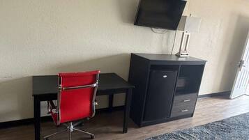 Desk, free WiFi, bed sheets