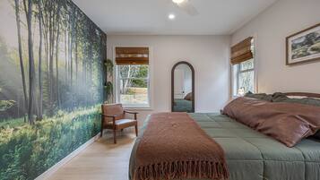 3 habitaciones, tabla de planchar con plancha, wifi y ropa de cama