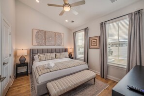3 bedrooms, iron/ironing board, travel cot, WiFi
