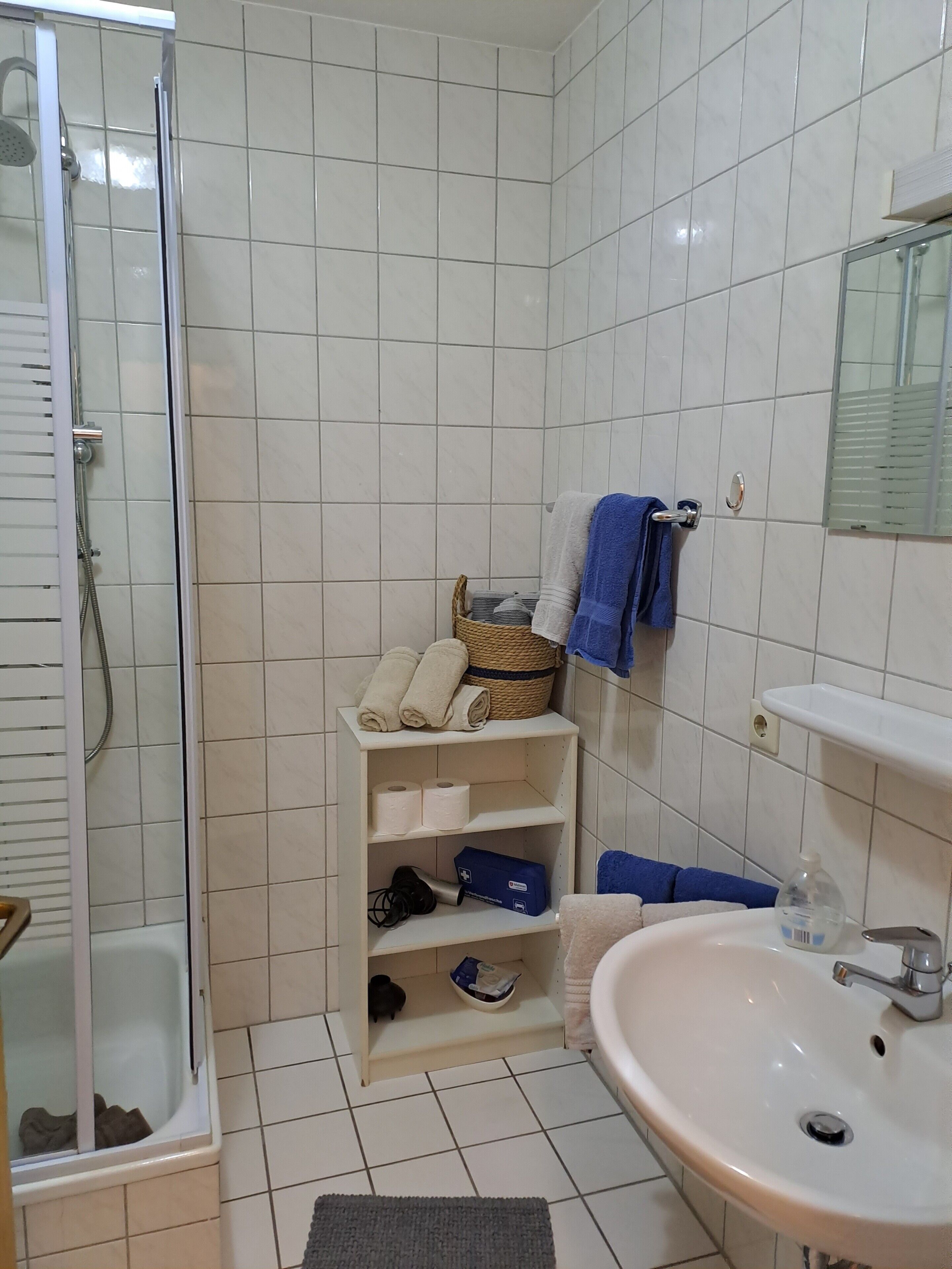 Douche, sèche-cheveux