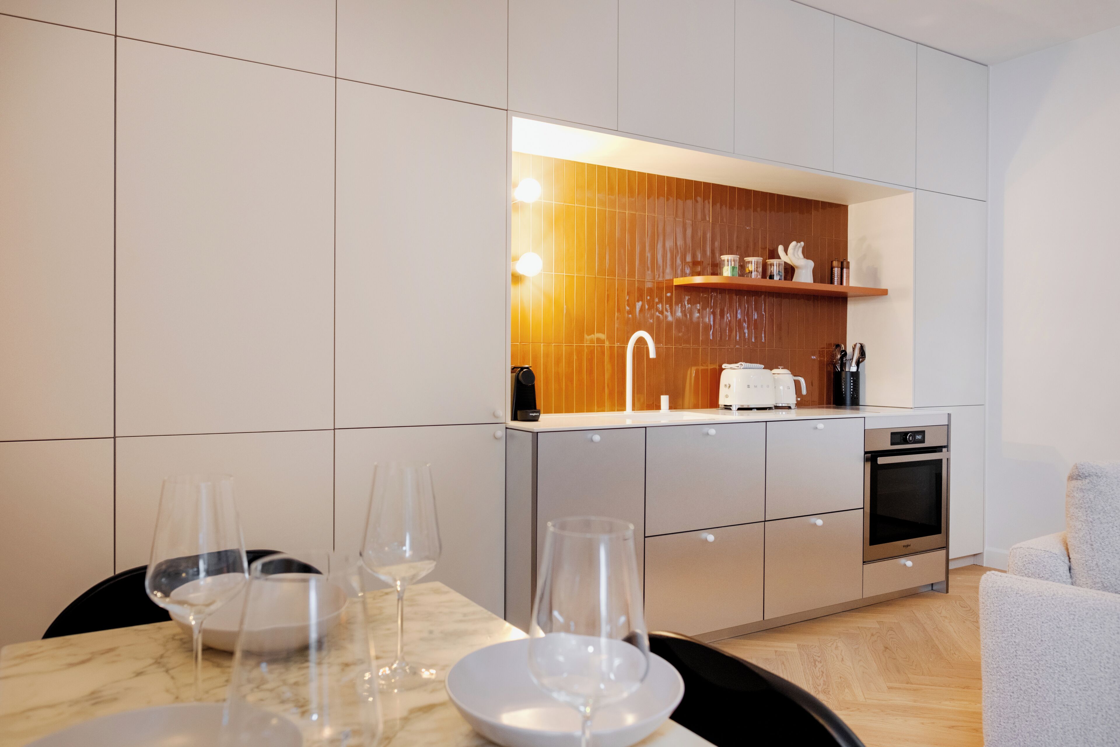 Apartemen Comfort (Marais 1) | Dapur pribadi | Mesin espresso, mesin pembuat kopi/teh, dan ketel listrik