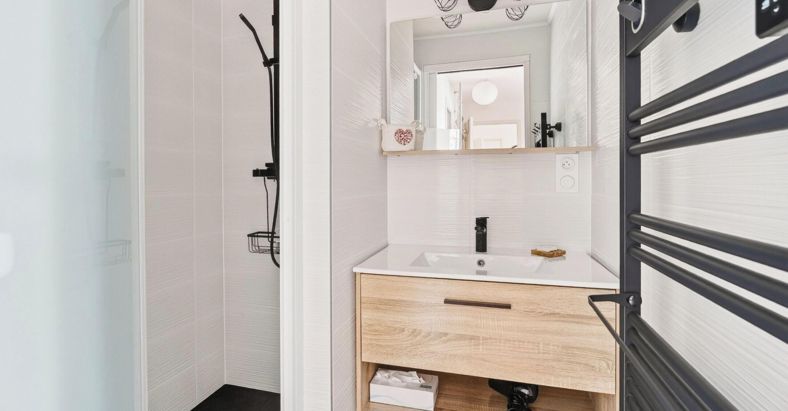 Shower, hair dryer