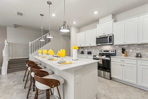 Fridge, microwave, oven, stovetop - 5BR w Pool Grill  Game Lounge   Indoor Slide 16165 (Clermont)