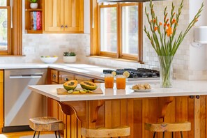 Fridge, microwave, oven, stovetop - Historic Family-Friendly Gem Steps from Downtown, CU & Hiking Trails (Boulder)