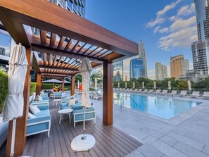 Pool - Modern Opera 2BR | Balcony • Pool • Free Parking (Dubai)