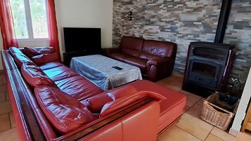 TV, fireplace, DVD player, stereo