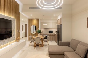 Apartment, Balcony, City View | Interior - Spacious 2BR with Burj Khalifa View (Dubai)
