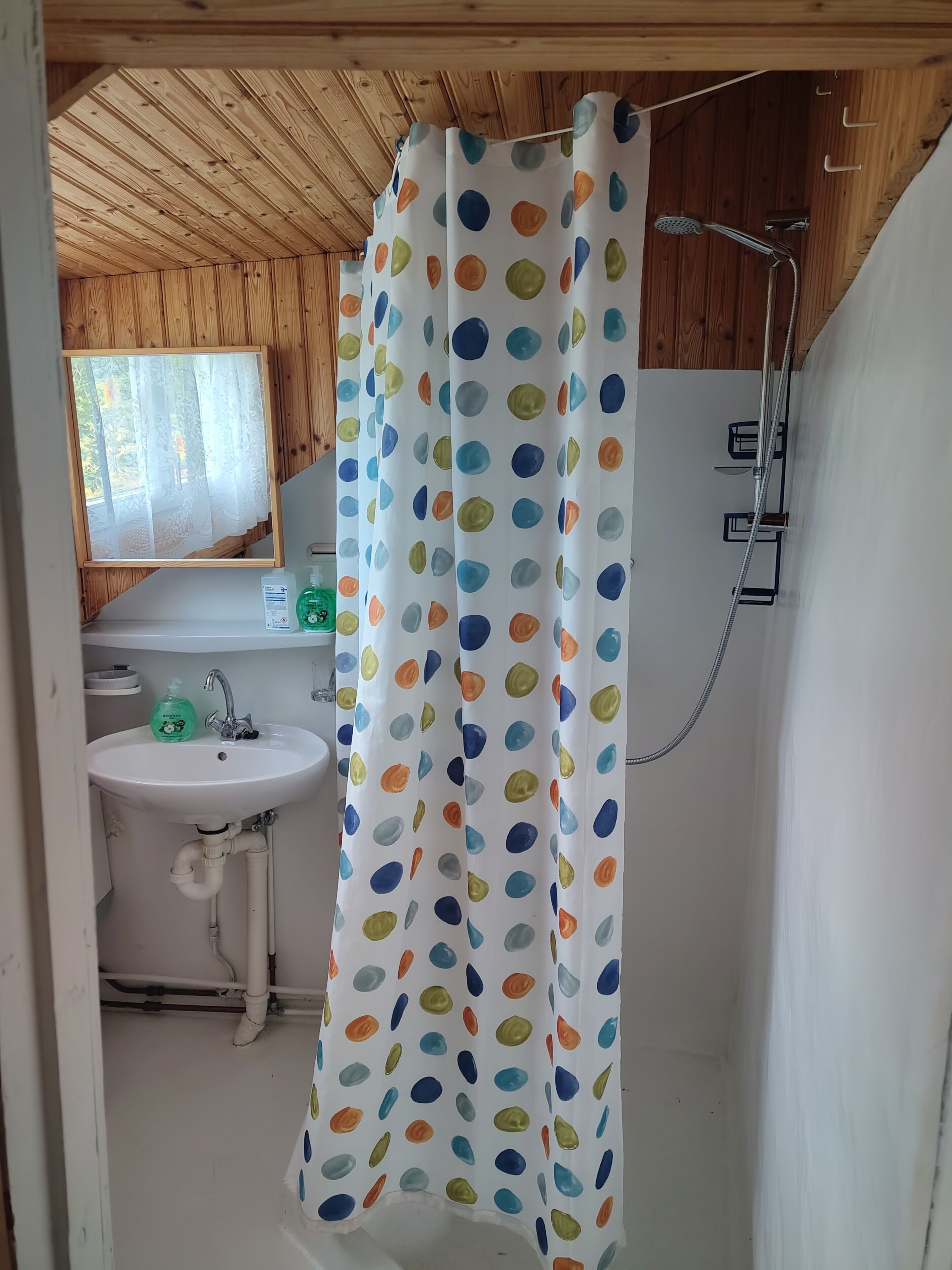 Douche, savon, papier toilette