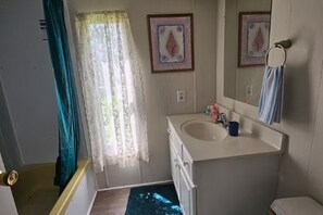Secador de cabelo, bidê, toalhas de banho, sabonete